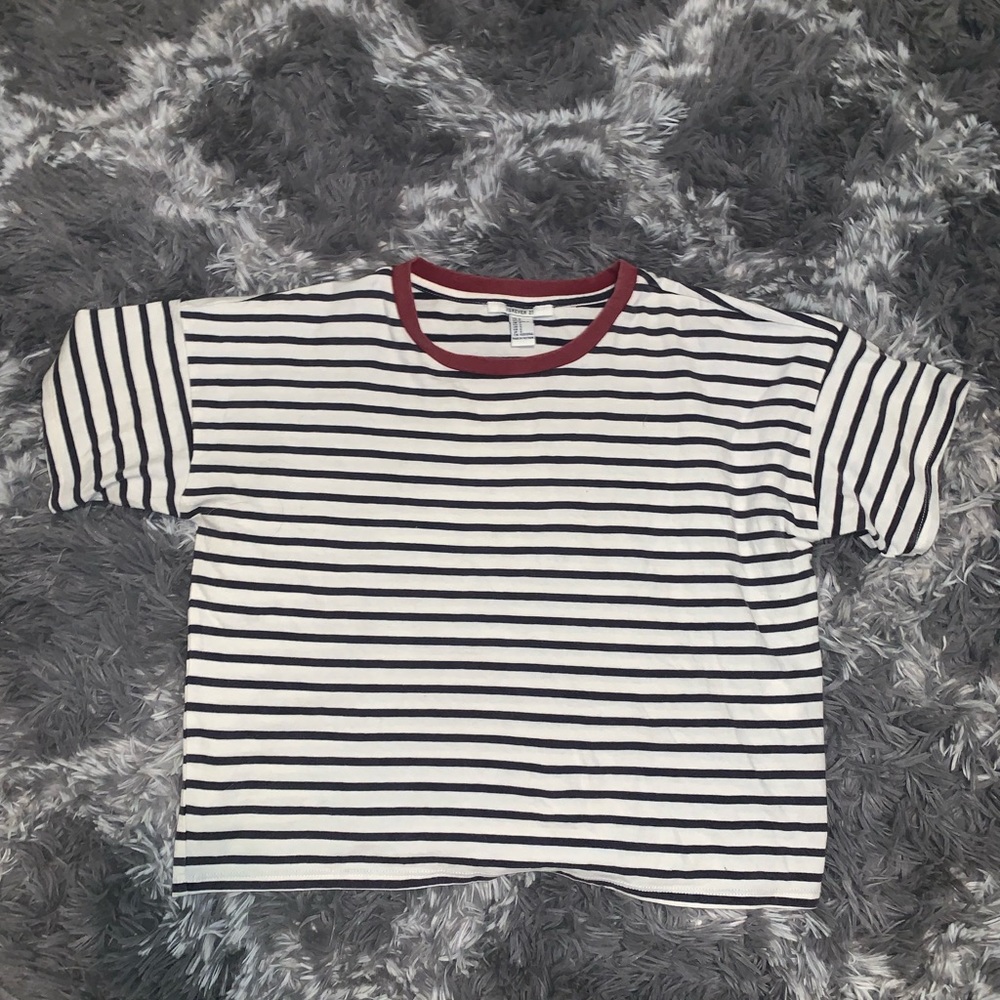 Forever 21 Cropped Stripped Tee